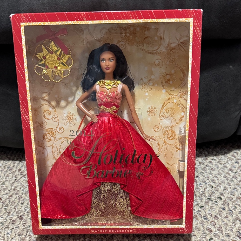 Barbie 2014 Holiday Doll in Red and Gold